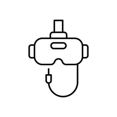 Obraz premium VR Headset with Cables icon