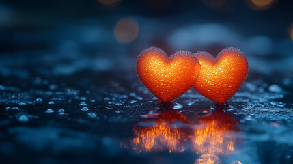 Obraz premium ‘You Are My Everything’ text with small heart symbols around it, minimalist layout. Bright lighting, contrast with copy space for text