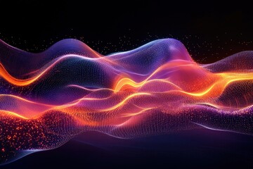 Obraz premium Dynamic abstract ai-themed design with digital grids virtual space digital art futuristic artistic concept