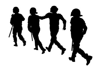 People of special police force on white background