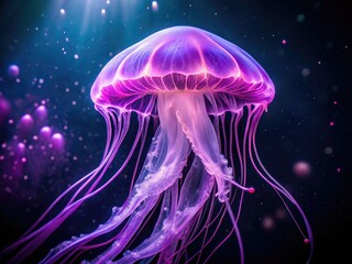 Purple Jellyfish Underwater Photoshoot,  Ocean Photography,  Jellyfish in Light