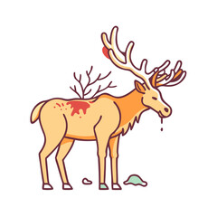 elk antler shed icon, elk antler shed vector illustration-simple illustration of elk antler shed, perfect for elk antler shed logos and themed design 