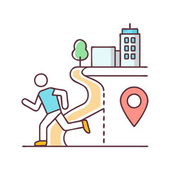 city jogging route icon, city jogging route vector illustration-simple illustration of city jogging route, perfect for city jogging route logos and themed design 