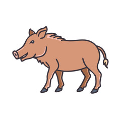 Fototapeta premium wild boar silhouette icon, wild boar silhouette vector illustration-simple illustration of wild boar silhouette, perfect for wild boar silhouette logos and themed design 