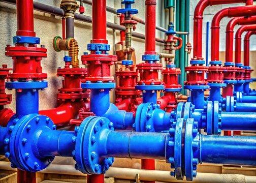 Red and Blue Water Lines Backflow Preventer Rule of Thirds