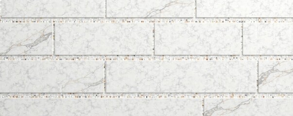 Obraz premium Small mosaic marble tiles, crisp white backdrop , clean, white