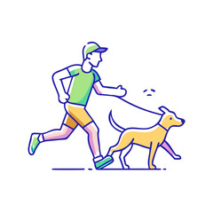 jogger with dog icon, jogger with dog vector illustration-simple illustration of jogger with dog, perfect for jogger with dog logos and themed design 