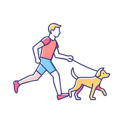 jogger with dog icon, jogger with dog vector illustration-simple illustration of jogger with dog, perfect for jogger with dog logos and themed design 