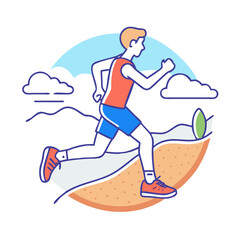 jogging on a dirt path icon, jogging on a dirt path vector,