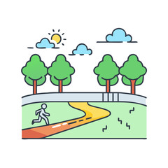 Fototapeta premium park with jogging path icon, park with jogging path vector illustration-simple illustration of park with jogging path, perfect for park with jogging path logos and themed design 