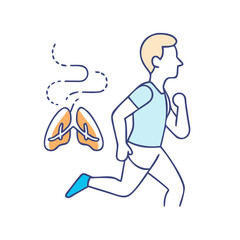 Fototapeta premium runner s breathing pattern icon, runner s breathing pattern vector illustration-simple illustration of runner s breathing pattern, perfect for runner s breathing pattern logos and themed design 
