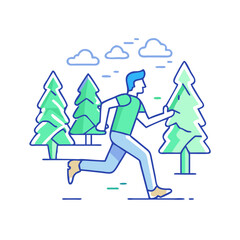 running in the forest icon, running in the forest vector illustration-simple illustration of running in the forest, perfect for running in the forest logos and themed design 