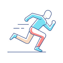Fototapeta premium sprinting icon, sprinting vector illustration-simple illustration of sprinting, perfect for sprinting logos and themed design 