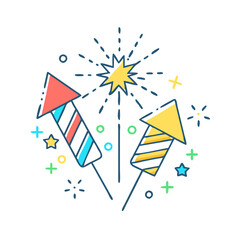 Fototapeta premium festival fireworks icon, festival fireworks vector illustration-simple illustration of festival fireworks, perfect for festival fireworks logos and themed design 