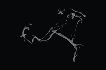 White smoke isolated on black background