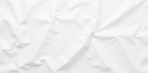 Obraz premium Wrinkled white paper backdrop, textured surface, matte, bright