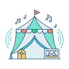 music festival tent icon, music festival tent vector illustration-simple illustration of music festival tent, perfect for music festival tent logos and themed design 