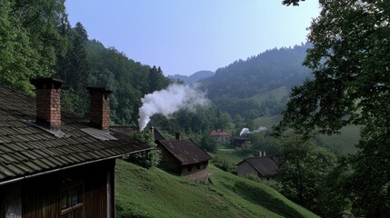 Obraz premium Serene mountain village