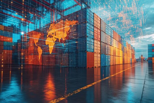 Global shipping hub indoor warehouse digital mapping urban environment dynamic viewpoint logistics innovation