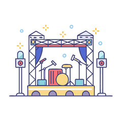 music stage setup icon, music stage setup vector illustration-simple illustration of music stage setup, perfect for music stage setup logos and themed design 