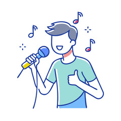 singer with mic icon, singer with mic vector illustration-simple illustration of singer with mic, perfect for singer with mic logos and themed design 