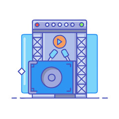 Naklejka premium stage monitor speaker icon, stage monitor speaker vector illustration-simple illustration of stage monitor speaker, perfect for stage monitor speaker logos and themed design 