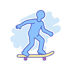skateboarder silhouette icon, skateboarder silhouette vector illustration-simple illustration of skateboarder silhouette, perfect for skateboarder silhouette logos and themed design 