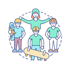 skateboarding crew icon, skateboarding crew vector illustration-simple illustration of skateboarding crew, perfect for skateboarding crew logos and themed design 