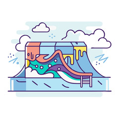 Fototapeta premium skate park graffiti art icon, skate park graffiti art vector illustration-simple illustration of skate park graffiti art, perfect for skate park graffiti art logos and themed design 