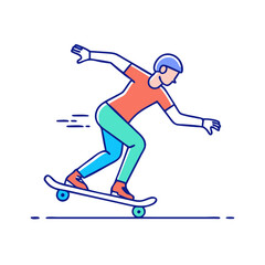 Fototapeta premium skater doing a manual icon, skater doing a manual vector illustration-simple illustration of skater doing a manual, perfect for skater doing a manual logos and themed design 