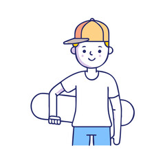skater holding the board icon, skater holding the board vector illustration-simple illustration of skater holding the board, perfect for skater holding the board logos and themed design 