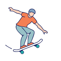 Fototapeta premium skater performing a nollie icon, skater performing a nollie vector illustration-simple illustration of skater performing a nollie, perfect for skater performing a nollie logos and themed design 