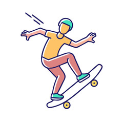 Obraz premium skater performing a nollie icon, skater performing a nollie vector illustration-simple illustration of skater performing a nollie, perfect for skater performing a nollie logos and themed design 