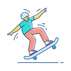 Fototapeta premium skater performing a trick icon, skater performing a trick vector illustration-simple illustration of skater performing a trick, perfect for skater performing a trick logos and themed design 
