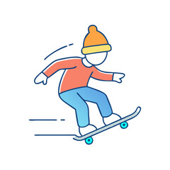Obraz premium skater with beanie hat icon, skater with beanie hat vector illustration-simple illustration of skater with beanie hat, perfect for skater with beanie hat logos and themed design 