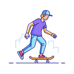 Obraz premium street style skater icon, street style skater vector illustration-simple illustration of street style skater, perfect for street style skater logos and themed design 