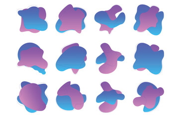 Abstract Blobs contemporary aesthetic liquid shapes, organic shapes, random blobs, Fluid Liquid Shape V1 50 SET 1