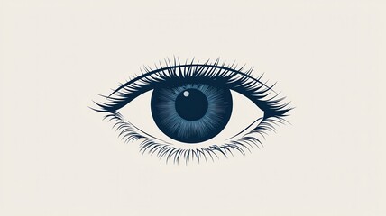 Close up Detailed Illustration of a Woman s Eye with Long Eyelashes