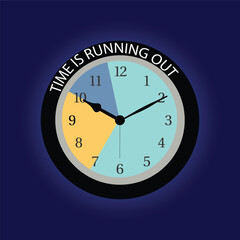 Time is running out clock vector design illustration.