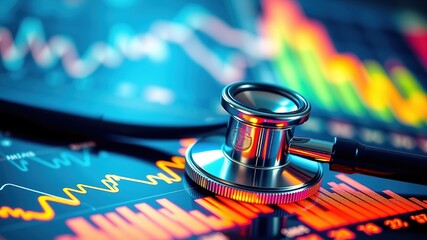 Health Analytics Stethoscope Digital Charts AI Art