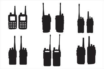 Walkie Talkie Vector Silhouette Set © Rokeyadesigner