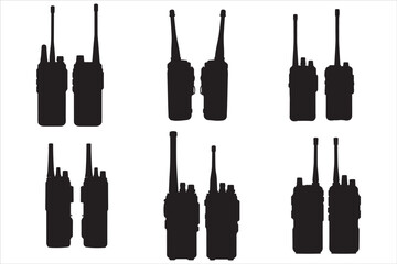 Walkie Talkie Vector Silhouette Set © Rokeyadesigner