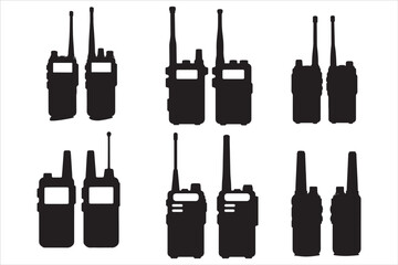 Walkie Talkie Vector Silhouette Set © Rokeyadesigner