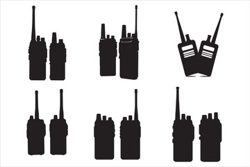 Walkie Talkie Vector Silhouette Set © Rokeyadesigner