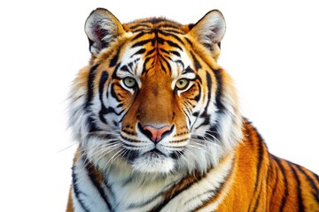 Fototapeta premium Siberian Tiger Isolated on White Background - AI Photo