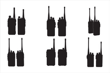 Walkie Talkie Vector Silhouette Set © Rokeyadesigner