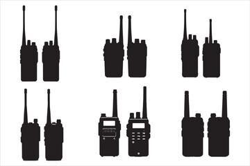 Walkie Talkie Vector Silhouette Set © Rokeyadesigner