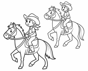 hours riding coloring page vector