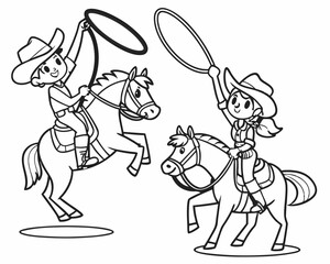 Fototapeta premium hours riding coloring page vector