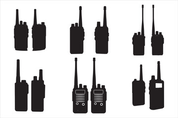 Walkie Talkie Vector Silhouette Set © Rokeyadesigner